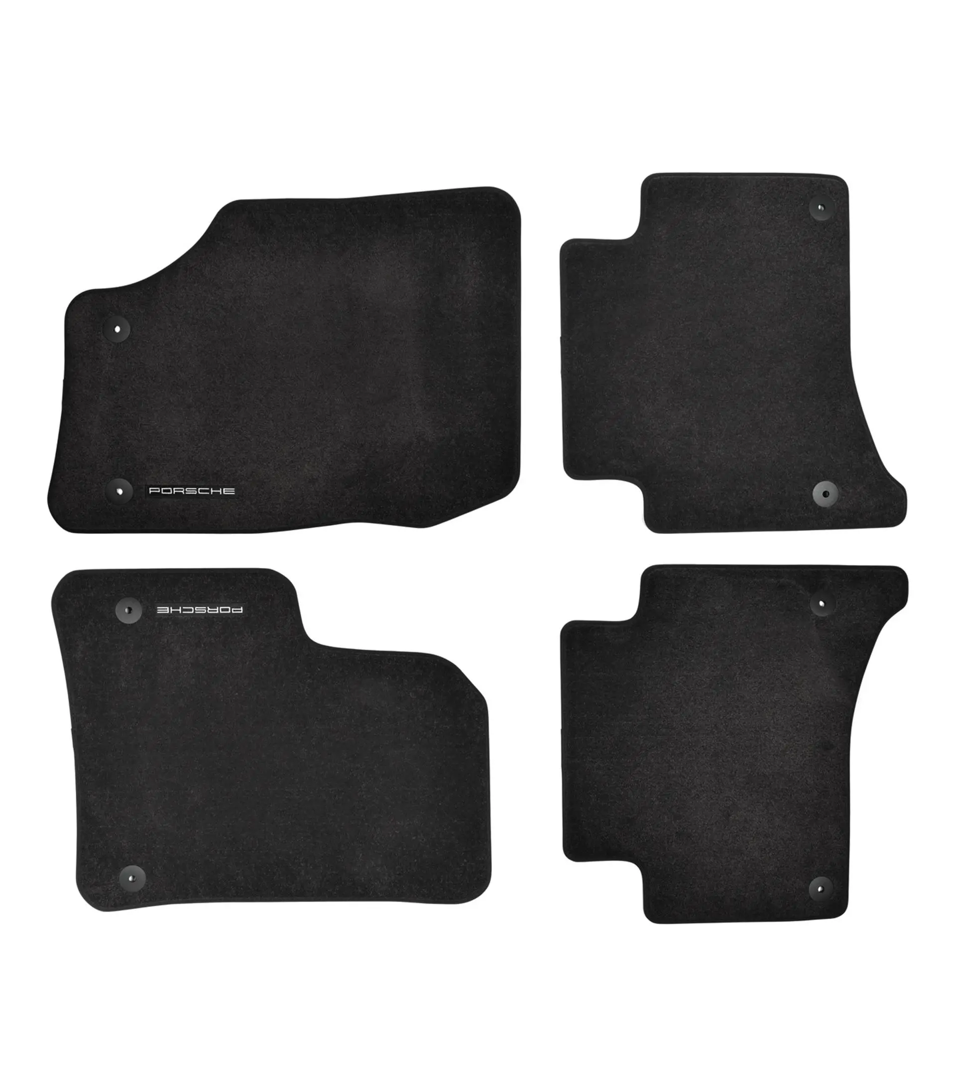 Floor mats with nubuck edging, Steel Grey, for Porsche Cayenne E1